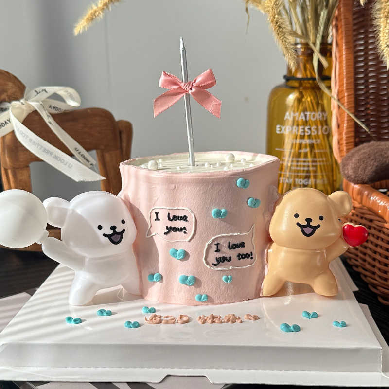 520快乐修狗蛋糕装饰塑料笑脸狗