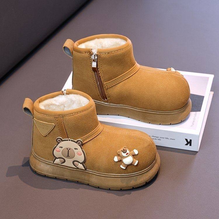 2026卡皮巴拉可爱大头棉鞋冬季男女童加厚加绒雪地中大童保暖防滑,女鞋,时尚雪地靴,淘宝优惠券,粉丝福利购,淘宝优惠卷