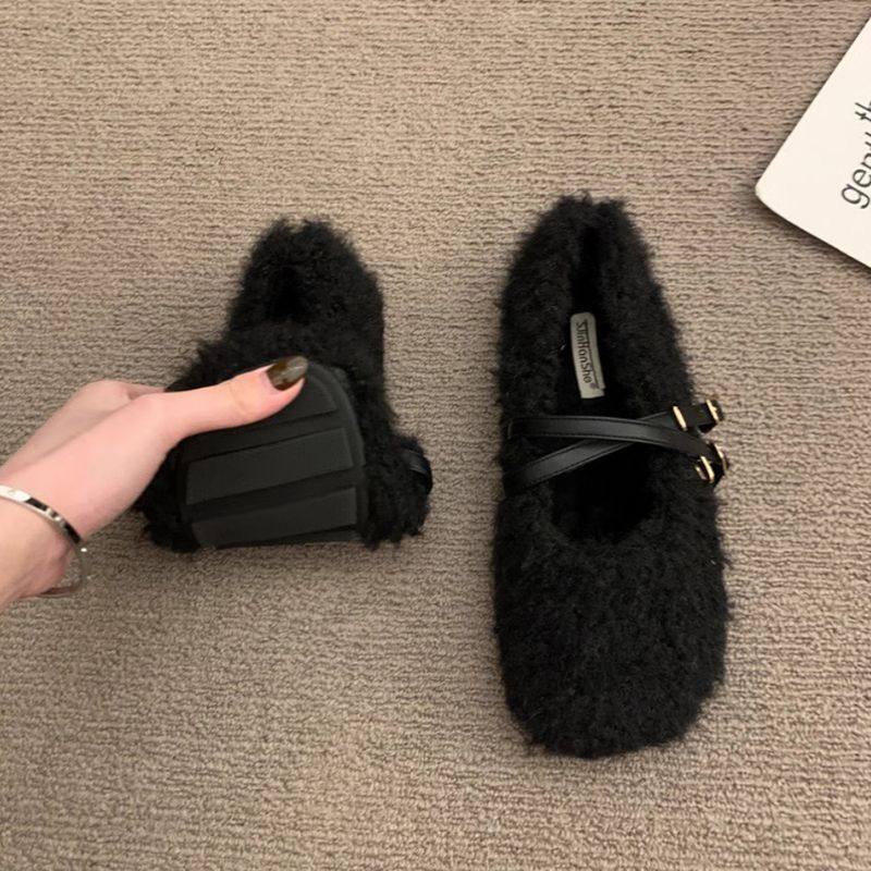 2026玛丽珍毛毛鞋女秋冬外穿新款百搭孕妇软底豆豆鞋加绒棉瓢鞋,女鞋,时尚雪地靴,淘宝优惠券,粉丝福利购,淘宝优惠卷