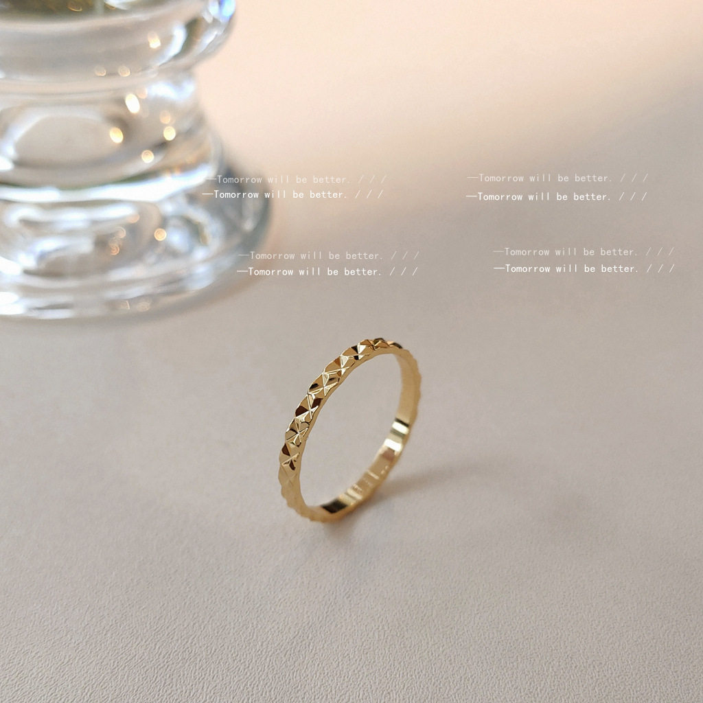 ins光面素圈镀14K简约日韩戒指义乌饰品直播供应链首饰货源工厂