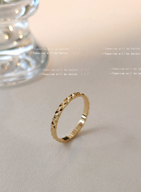 ins光面素圈镀14K简约日韩戒指义乌饰品直播供应链首饰货源工厂