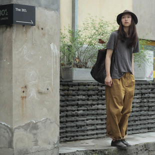 纯棉高密斜纹 萝卜裤 撞色边 薄款 阔腿 封面是花