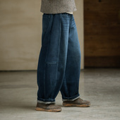 做旧牛仔裤 封面是花 复古立体廓形