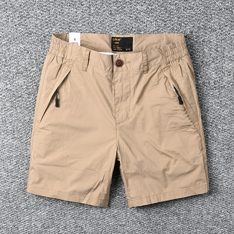 四分男士短裤2023新款夏天潮牌微弹复古直筒夏季户外休闲4分裤男