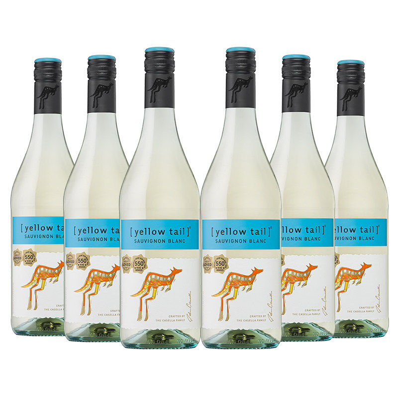 澳洲进口yellow tail黄尾袋鼠长相思霞多丽白葡萄酒巴特利灰皮诺