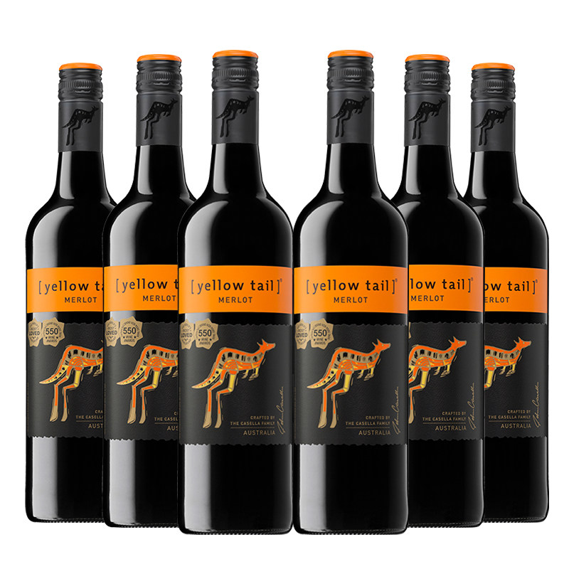 澳洲黄尾袋鼠西拉梅洛红加本力魄力红馥郁红巴特霞多丽干白葡萄酒