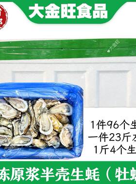 速冻原浆半壳生蚝96个23斤原汁锁鲜海鲜烧烤大排档宴席商用食材