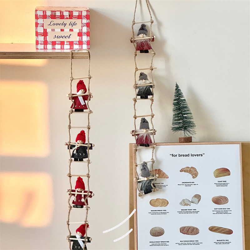 圣诞节场景布置装饰品拍照氛围道具挂饰店铺耶诞树爬绳老人小礼品