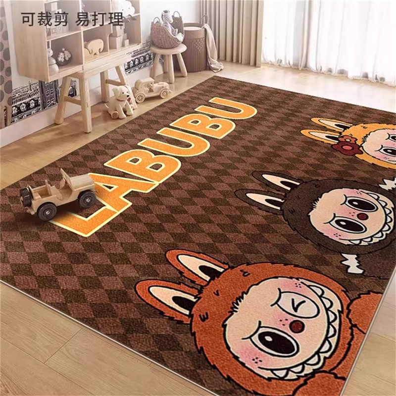 拉布布客厅地毯儿童房间温馨布置地垫labbubu防滑耐脏沙发茶几毯