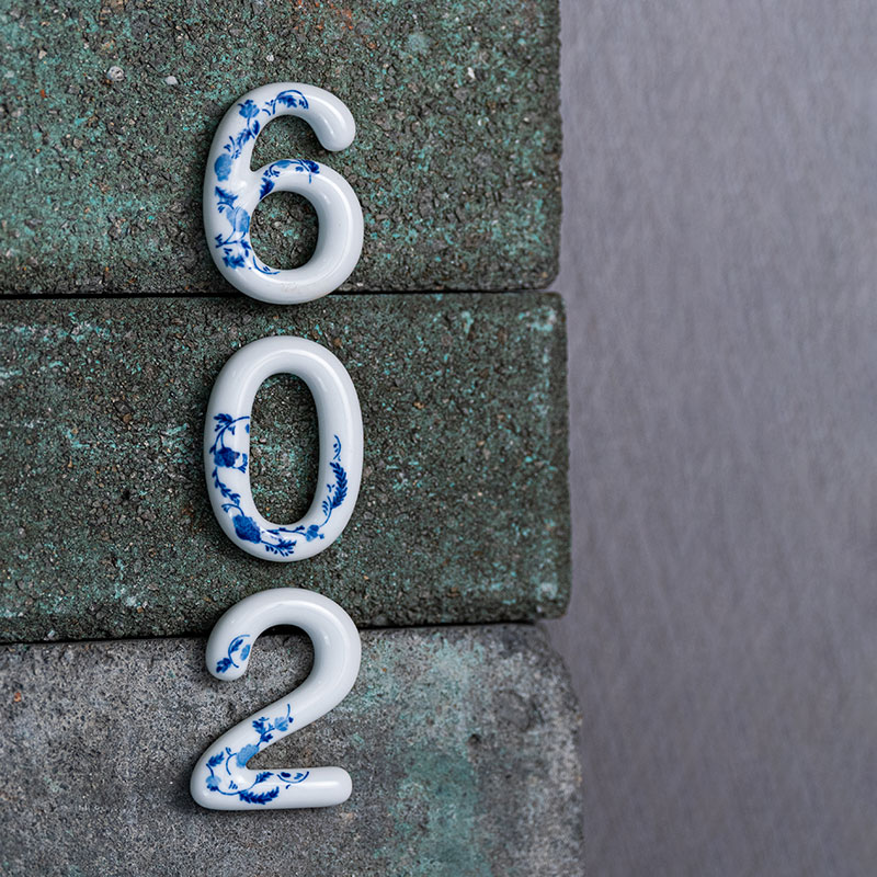 别墅门牌号高级感户外订制家用门牌号码牌数字门牌陶瓷青花瓷创意