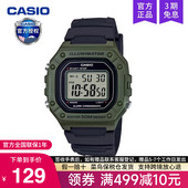 218H casio卡西欧手表男复古小方块运动青少年学生款 石英电子W