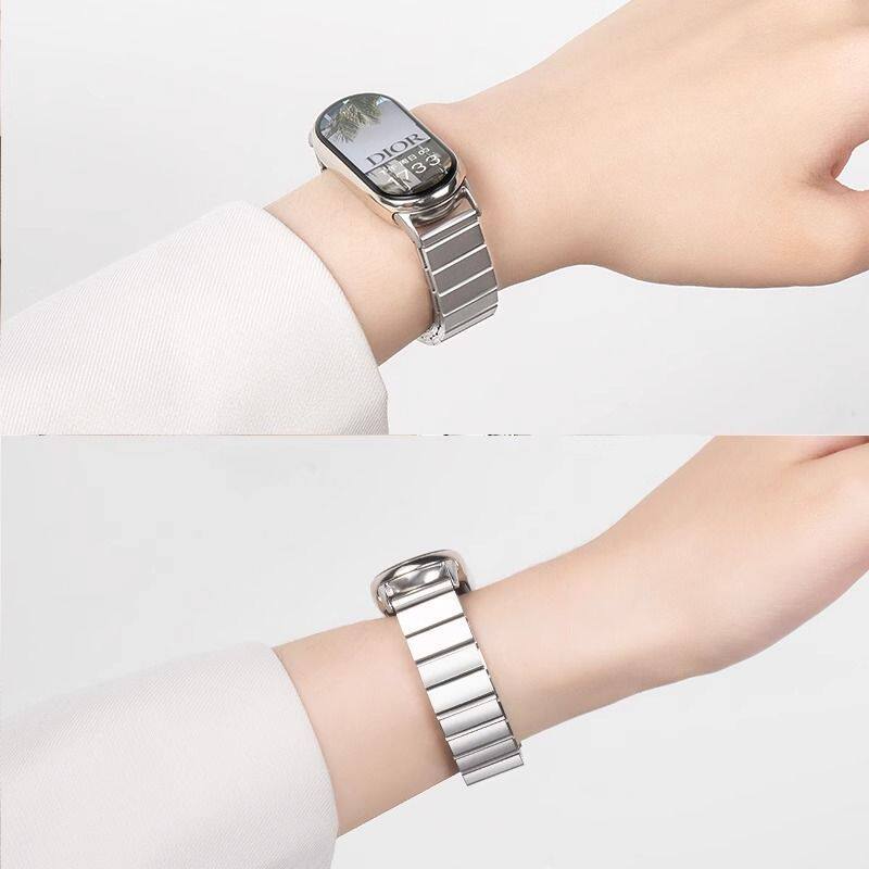 适用小米手环10/9/8金属单株卡扣式手表带8/9代运动腕带9nfc表带