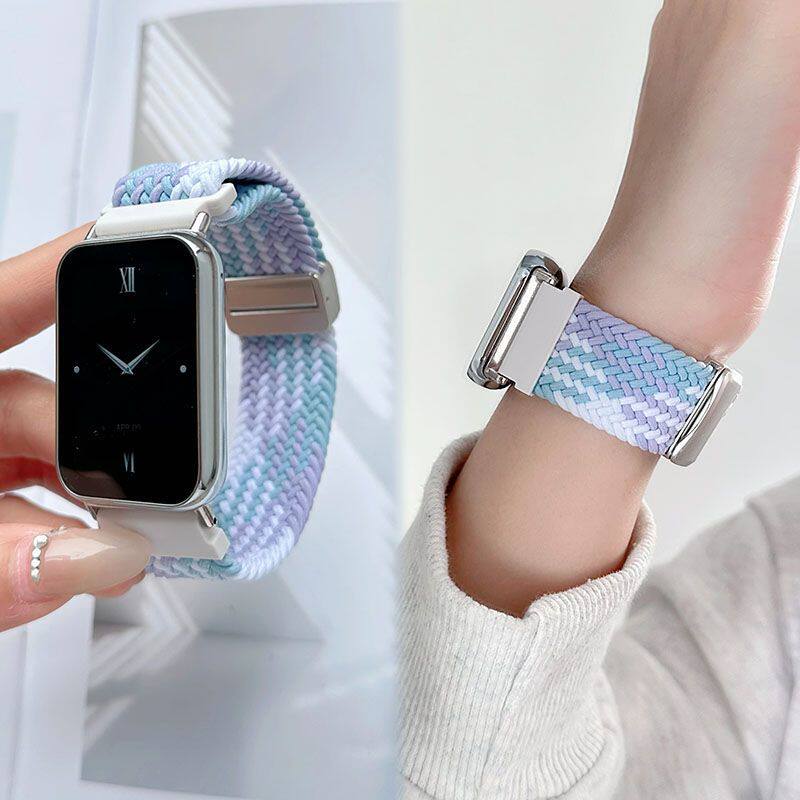 适用荣耀手表X5i表带尼龙编织磁吸表带honor替换手腕带运动荣耀X5