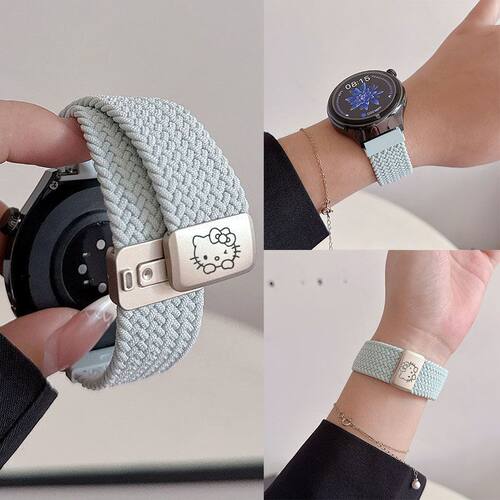 适用小米watch S4pro凯蒂猫S5手表带尼龙编织S4/S3/S2磁吸扣color