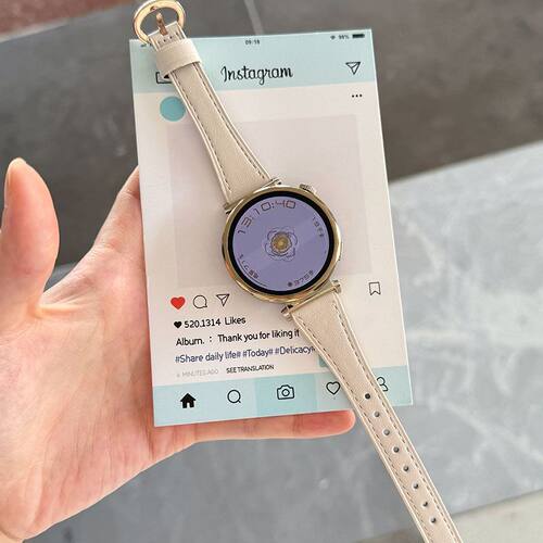 马蹄扣适用三星watch4/5/6/7/8表带Active2/GearS3皮质手表带20mm