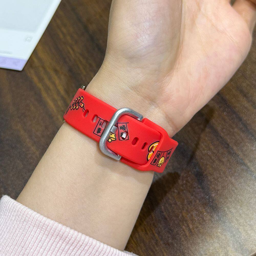 新年印花适用vivo5限定红色硅胶表带VIVO3/2运动手腕带iQOOwatch3