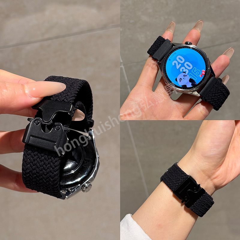 适用iQOOwatch5表带VIVO3/21弹力编织降落伞扣尼龙款替换手表表带