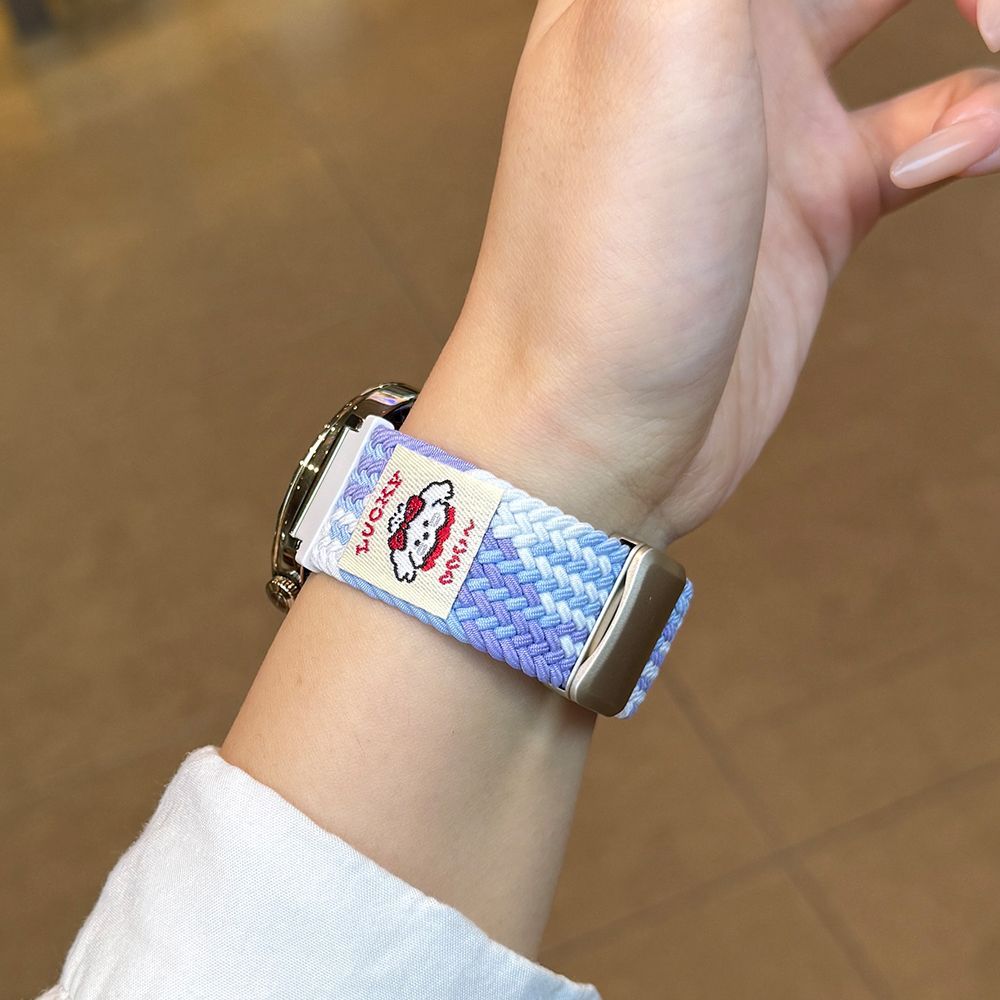 适用OPPO S表带卷毛狗OPPO watch2/3/pro腕带编织X2透气X磁吸扣SE