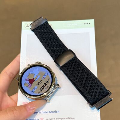 适用华为runner2表带5Pro针织镂空watch6Pro磁吸GT2保时捷gt6腕带