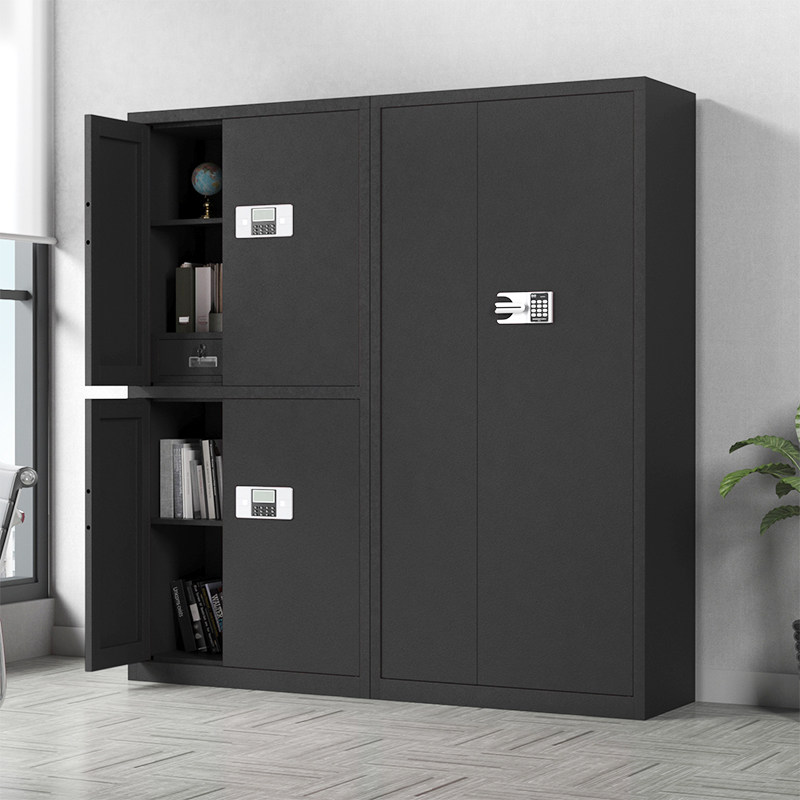 黑色电子保密柜办公室密码文件柜指纹锁资料档案柜加厚铁皮保险柜