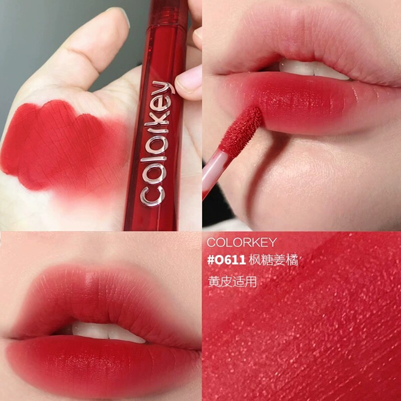 colorkey珂拉琪丝绒哑光雾面唇釉3.0版0611橘红色显白学生女正品
