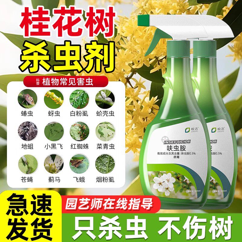桂花树杀虫剂桂花杀虫药灭红蜘蛛蚧壳虫害花卉植物驱虫除虫剂专用