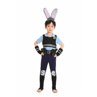 万圣节儿童服装 疯狂动物城兔子警官judy朱迪cosplay漫展演出服装