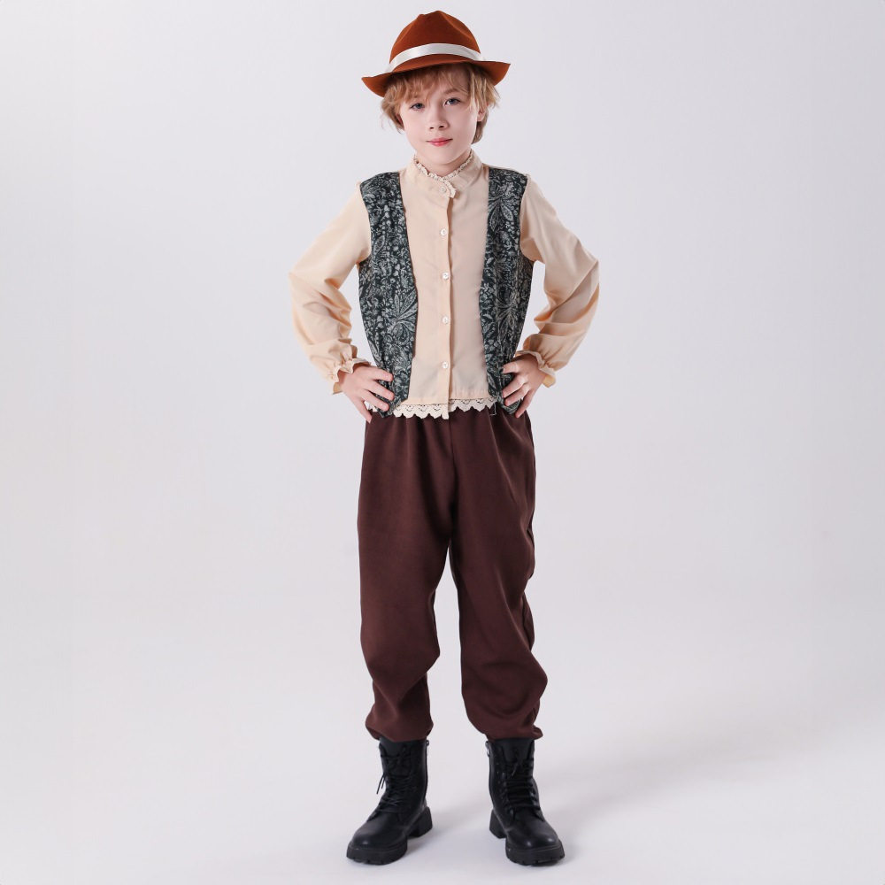 欧洲中世纪复古宫廷骑士礼服 儿童演出服万圣节男童德国啤酒服装