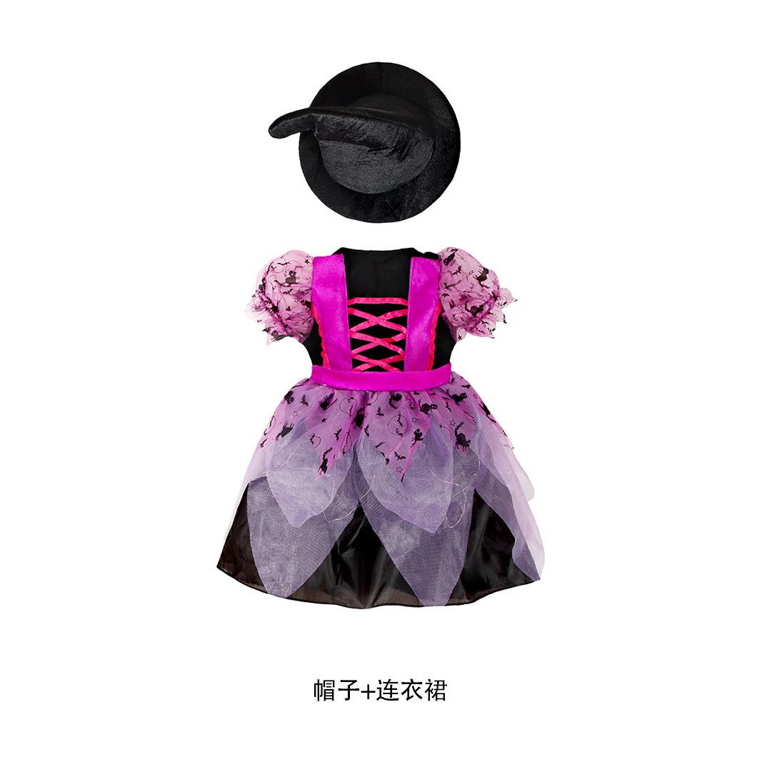【新品】万圣节儿童演出服发光女巫角色扮演cos服幼儿园派对舞台