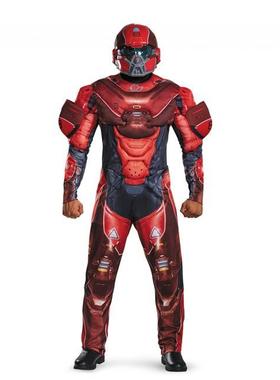 万圣节成人肌肉光环5守护者服装美国队长红色蓝色灰色cospla