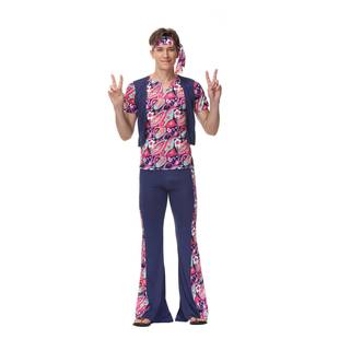 外贸狂欢节情侣装 70年代复古嬉皮迪斯科舞服印第安原始人土著服装