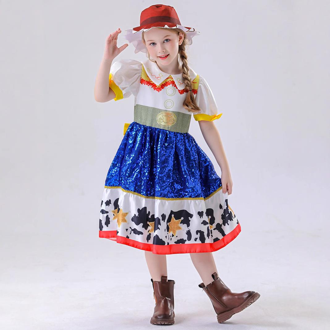 外贸出口 玩具总动员翠丝cos亮片连衣裙女童动画片电影卡通衣服装