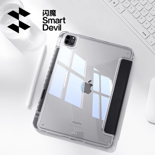 闪魔2024新款ipadair6保护壳ip5透明保护套Pro带笔槽2 ari适用苹果ipod平板3 iped mini4全包11寸ipda10代7 8