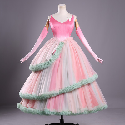 魔法坏女巫2 格林达粉彩层次裙晚礼cosplay绿野仙踪万圣节 cos服