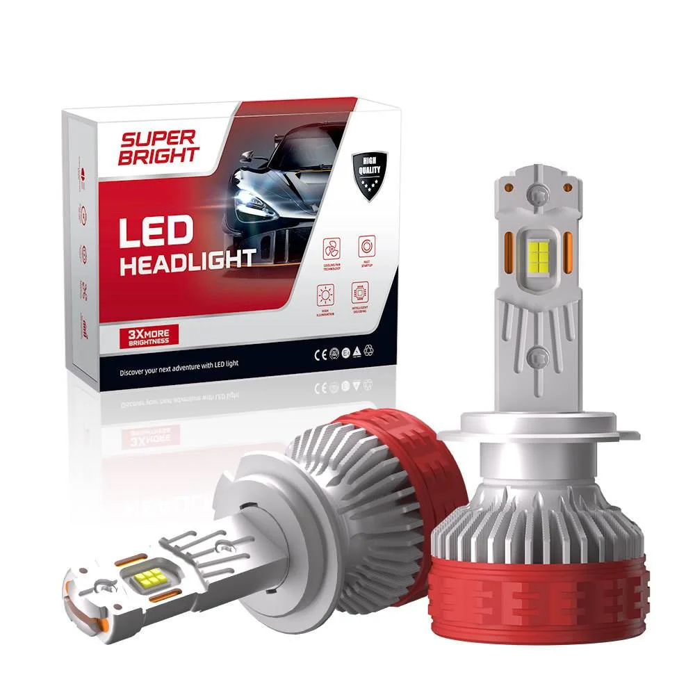 跨境优选P6Q汽车led大灯65W双铜管大功率led headlight H11 H7 H4