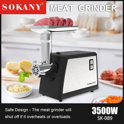 出口SOKANY089电动绞肉机家用全自动不锈钢碎肉机MEAT GRINDER