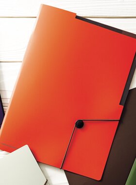 Lihit.LAB A4/3层简易资料夹 文件夹F-7525五色可选锁扣 防潮