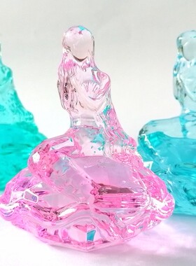 元哆咪创意礼品美人鱼水晶石摆件适配甜蜜宝贝机台装饰