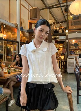 CZZHANG春甜美娃娃领短