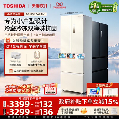东芝新一级法式422冰箱小户型