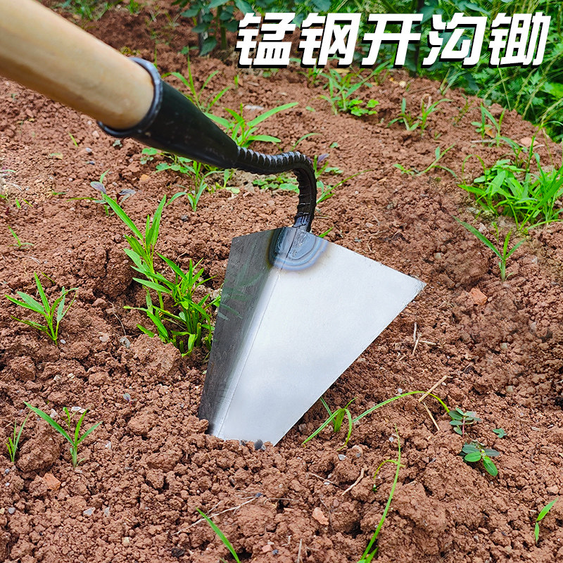 锰钢农用三角锄头开沟锄图片