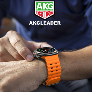 AKGLEADER海洋硅胶手表带适用三星Watch7/8 ultra手表表带47mm透气运动男士8 classic腕带替换带