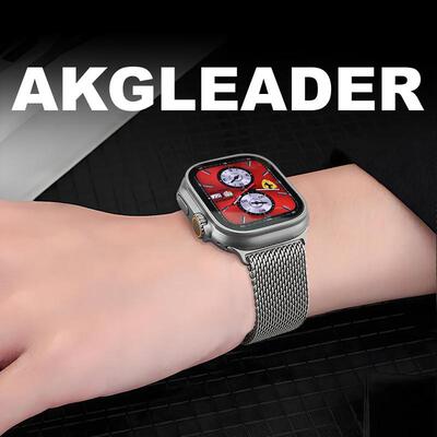 AKGLEADER纯钛吞金兽手表带适用苹果手表Ultra1/2代手表49mm表带applewatch7/8/9代iwatch10钛金属潮腕带