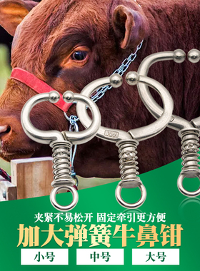 牛鼻圈牛鼻环大号牛鼻钳不锈钢金属牛鼻牵引钳夹子免打孔养牛设备