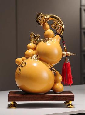 新中式客厅玄关葫芦五福临门招财摆件电视柜酒柜乔迁装饰品礼品