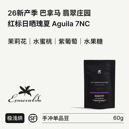 BIG SUR 2026新产季 巴拿马翡翠庄园 红标日晒瑰夏 Aguila 7NC