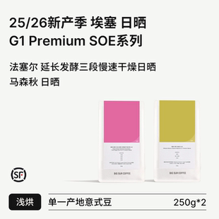 BIG SUR25/26新产季埃塞日晒G1 Premium意式浅烘SOE法塞尔/马森秋