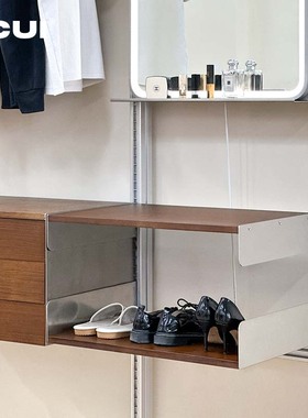 阿崔造屋C3上墙置物架不锈钢反扣板桌面家用办公陈列架展示架