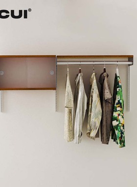 阿崔造屋陈列架挂衣收纳架墙壁展示柚木墙面隔板墙上壁挂C3置物架