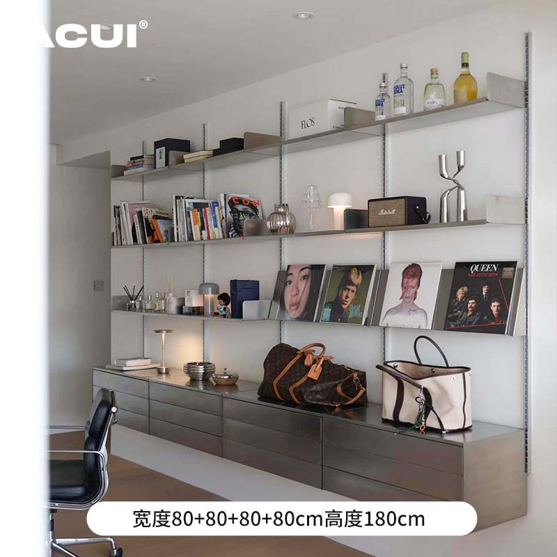 阿崔造屋不锈钢上墙置物架套装